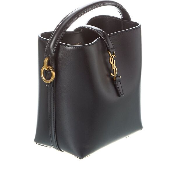 Saint Laurent Le 37 Mini Leather Bucket Bag, Black - Picture 3 of 5